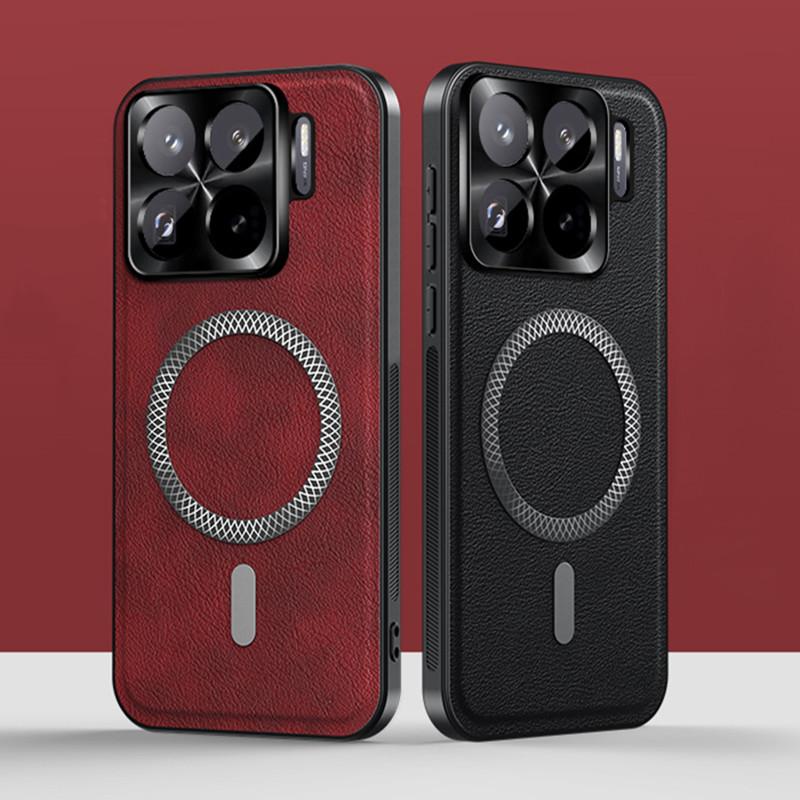 Retro Leather Magnetic Phone Cases For Xiaomi 15 Ultra 12 13 14 15s Pro 14T 14 Ultra Business Camera Protection Shockproof Cover