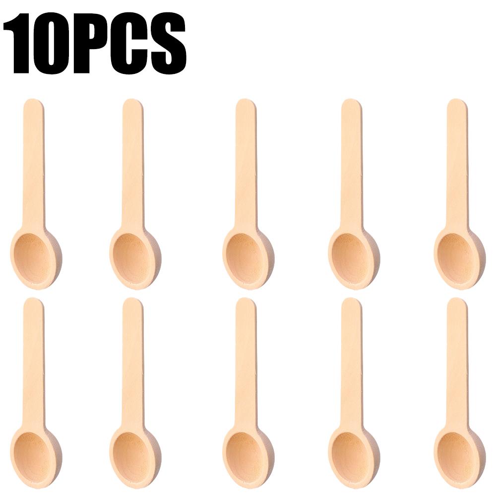 

30-10Pcs Mini Wooden Spoons Kitchen Seasoning Honey Coffee Kitchen Cooking Coffee Bean Salt Spice Jars Wooden Measuring Spoons 7.5x2.5x1cm