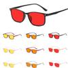 Unisex Vintage Anti Blue Light Glasses Women Men Trendy Better Sleep Gaming Red Yellow Lens Eyewear Square Night Vision Glasses