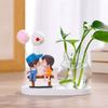 1Pc Resin Home Decor Girl and Boy Unique Hydroponics Creative Flowers Pot Couple Vase