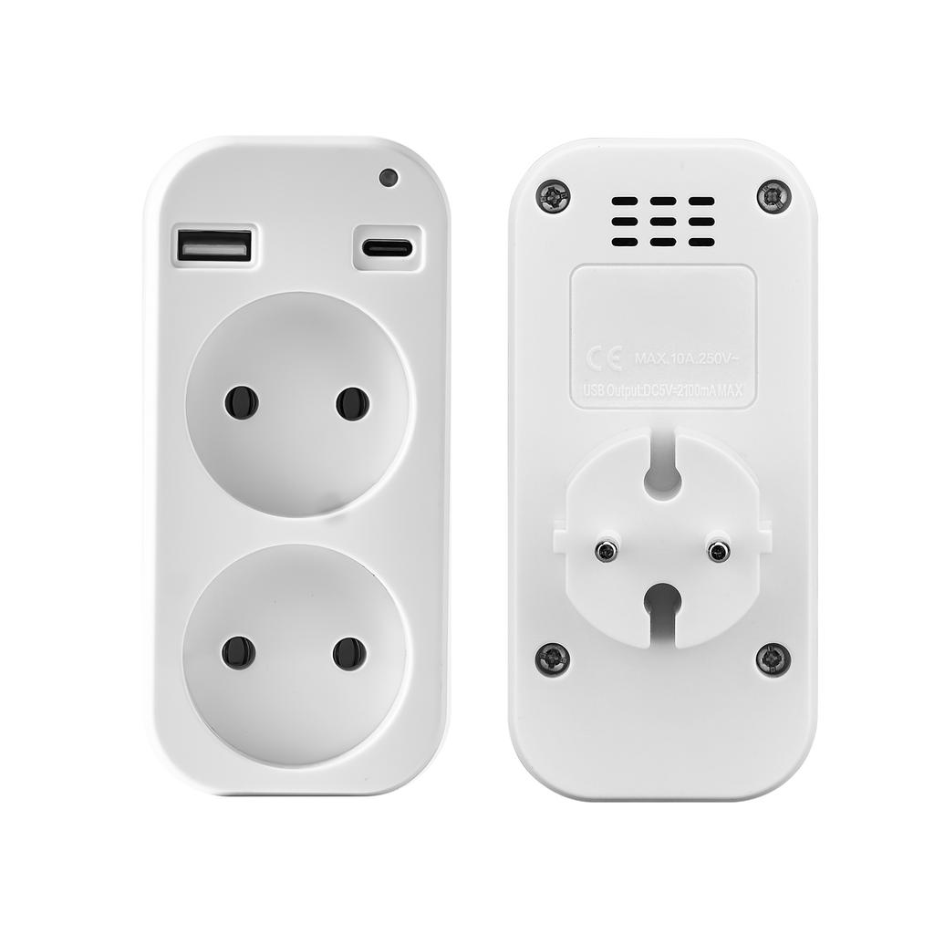 Evropská USB zásuvka Přenosná duální USB konvertorová zástrčka Multifunkční konvertorová zástrčka Německo Francie Rusko Univerzální zásuvka