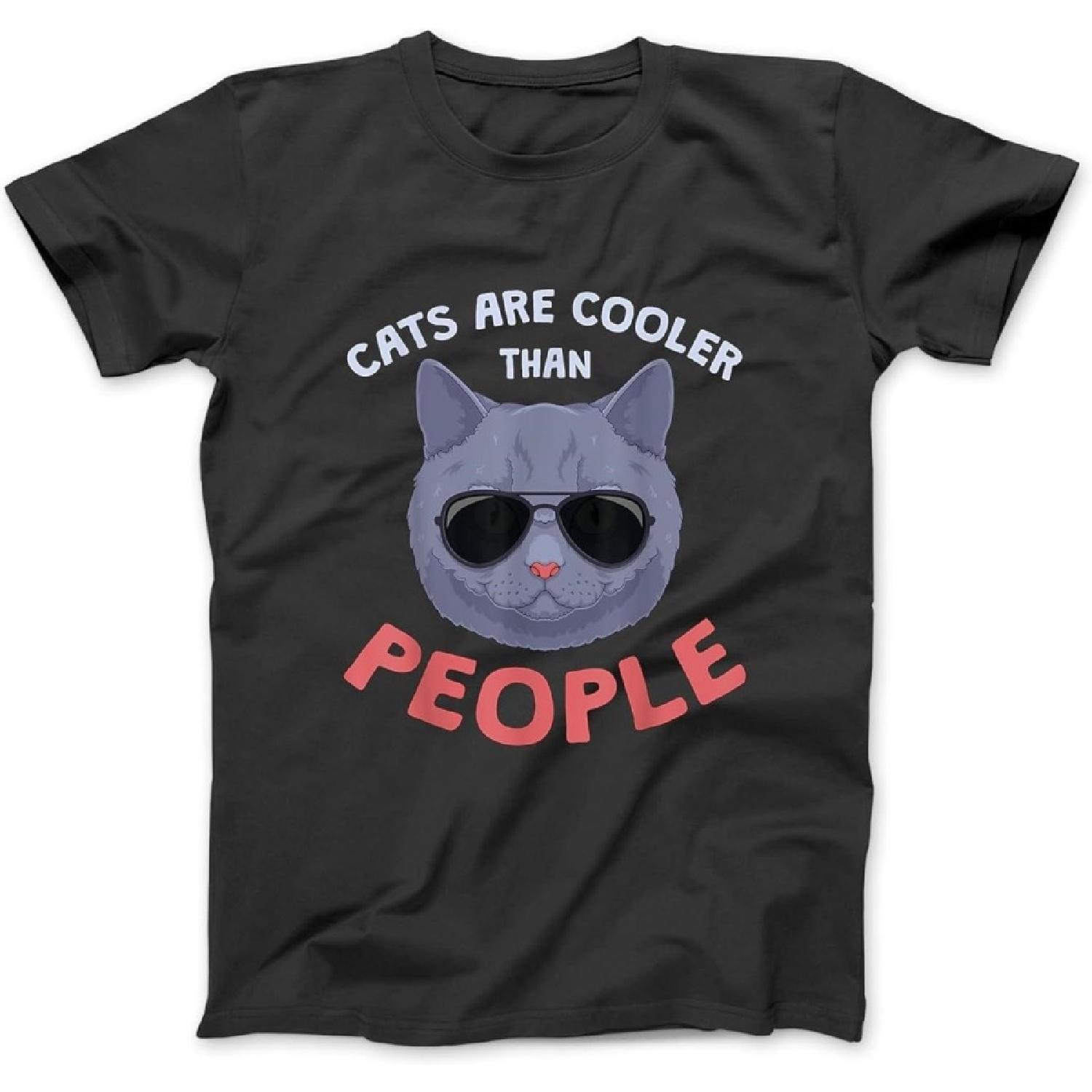 Cats are Cooler Than People British Shorthair Lover T-Shirt, Sweatshirt, Hoodie for Men Women Kids Made in Canada Black S