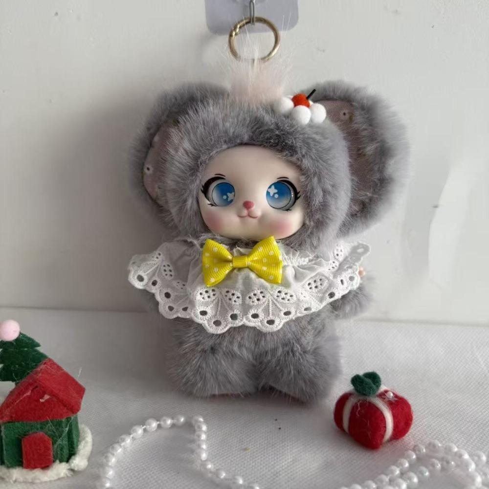 Bowknot‘ Plush Rabbit Doll Keychain Big Ear Rabbit Hanging Ornament Birthday Gift