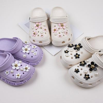 Najlepiej sprzedające się buty Croc Charms gotowe do założenia Biała stokrotka Słonecznik Kombinacja garnituru Klamra do buta Dziewczęce akcesoria do butów Nowość
