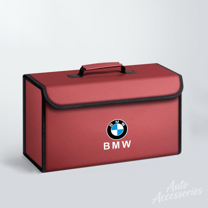 MLKL5 Carbon Fibre Car Trunk Travel Storage Box Large Storage Case For BMW E46 E90 E60 F30 F10 E39 E36 F20 E87 E90 E70 E91 E30 Sticker