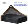 4 8 12 Pin Black HDPE Anti-UV Sun Shade Net Gazebo Shelter Outdoor Pergola Canopy Sun Cover Agriculture Greenhouse Sunshade Net