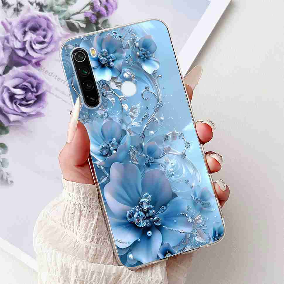 For Xiaomi Redmi Note 8 Case Vintage Dragon Luxury Flower Soft Silicone TPU Cover For Redmi Note8 Note 8T Phone Cases Shockproof