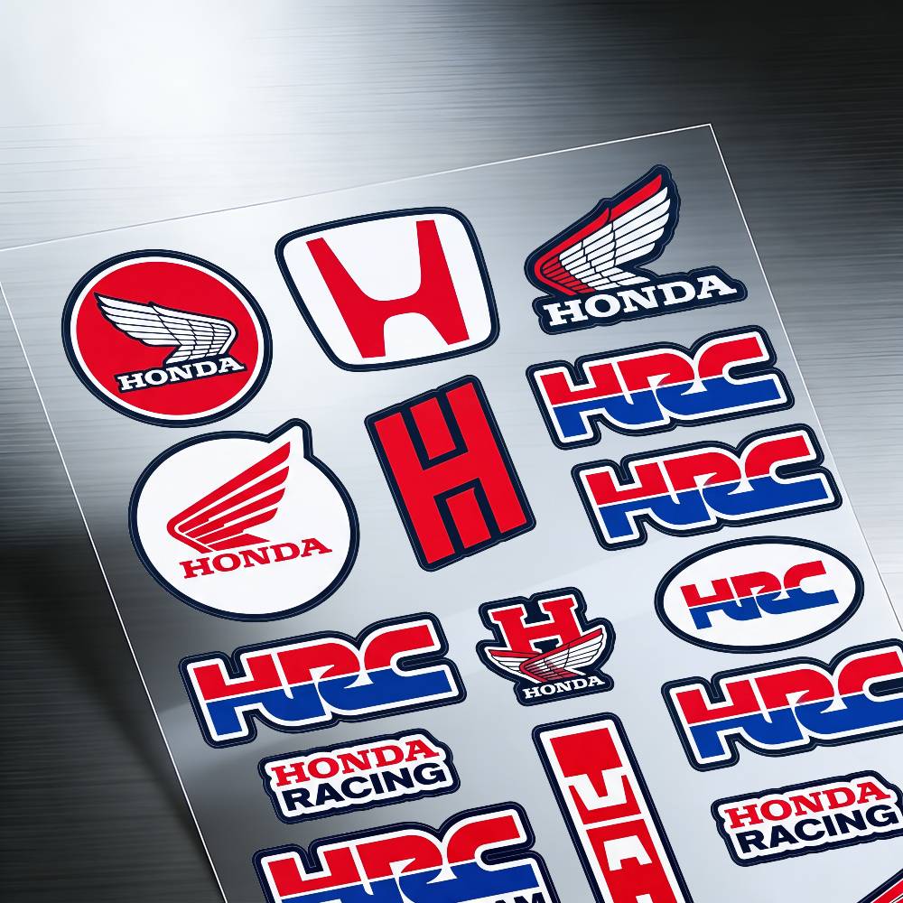 FOR HONDA HRC H WING Waterproof Reflective Motorbike Stickers Easy Peel Removable Decals for Motorcycle Car XL0