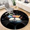 1pc Flower Cat Office Round Area Rug, Under Office Chairs Bedroom Living Room Home Decor, Room Deco, Available in Various Sizes