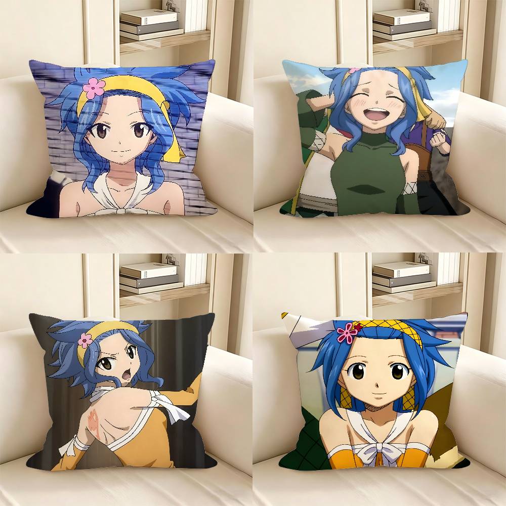1pc Levy McGarden Fairy Tail Pillow Case Fashion Square Pillowcase Bedroom Sofa Room Ins Decoration Leisure