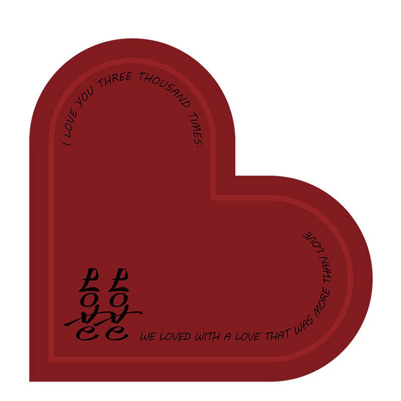 Tapete de Chão Absorvente de Água em Lama Diatomácea em Forma de Coração Vermelho Festivo Tapete para Porta de Vaso Sanitário Layout de Casa Nova Tapete Antiderrapante para Banheiro