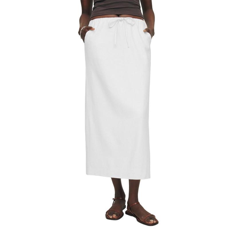 TIFICY Gonne estive primaverili casual con stampa a tinta unita da donna