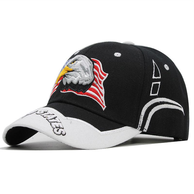 Eagle Embroidered Baseball Cap American Flag Cap Shade Letter Curved Brim Shade