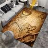 Vintage Map with Compass Design Suitable As a Non-slip Mat for the Living Room or Bedroom Sofa