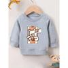 European Sizes Cute Print Pattern 0-3 Years Old  Kid Comfortable Infant Spring Thin Round Neck Sweatshirt Suitable for Outdoor Wear