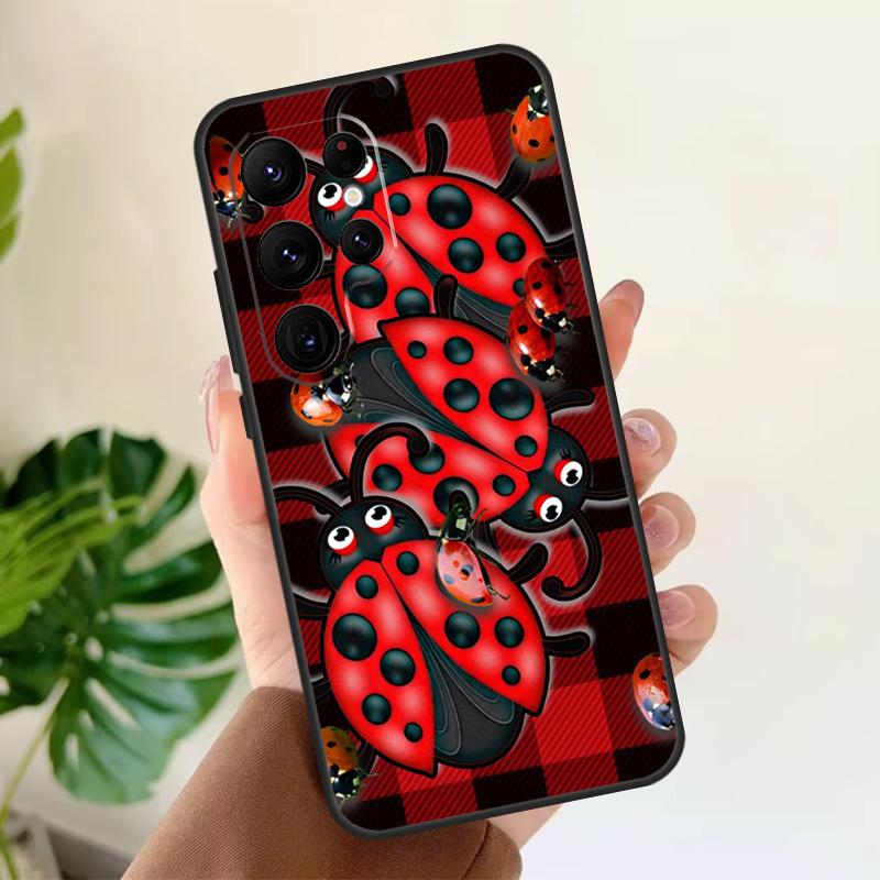 

Мягкий чехол Божья коровка для Samsung Galaxy S21 S22 S23 S24 S25 Ultra S9 S10 Plus S20 FE S24 FE Чехол для телефона Galaxy S25 FE