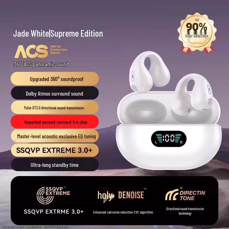 2025 New Wireless Air Conduction Ear Clip Headphones for Sports Running - Unisex In-Ear High-End Bluetooth