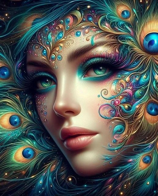 

Цыганка Полная Квадратная Круглая Алмазная Вышивка Фэнтези Павлин Богиня Алмазная Живопись Вышивка Крестом Мозаика Настенный Декор Full Round 30x40CM