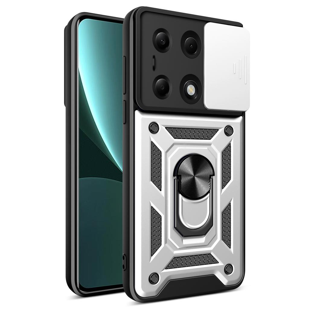 For Xiaomi Redmi Note 13 Pro 4G/Poco M6 Pro 4G Phone Case Slide Lens Guard Bump Proof PC+TPU Shell