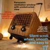 Rattan Woven Cat Ear Rolling Cat Carrier Breathable Escape-Proof Portable Large Capacity Pet Outdoor Travel Trolley for Cats New