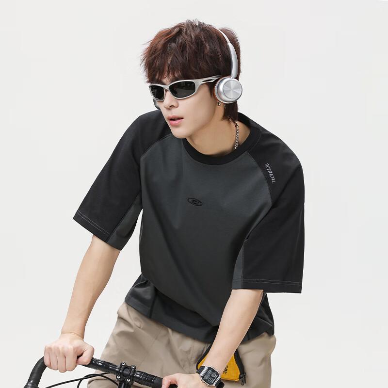 VUUG Men s Contrast Patchwork Short Sleeve T-Shirt M