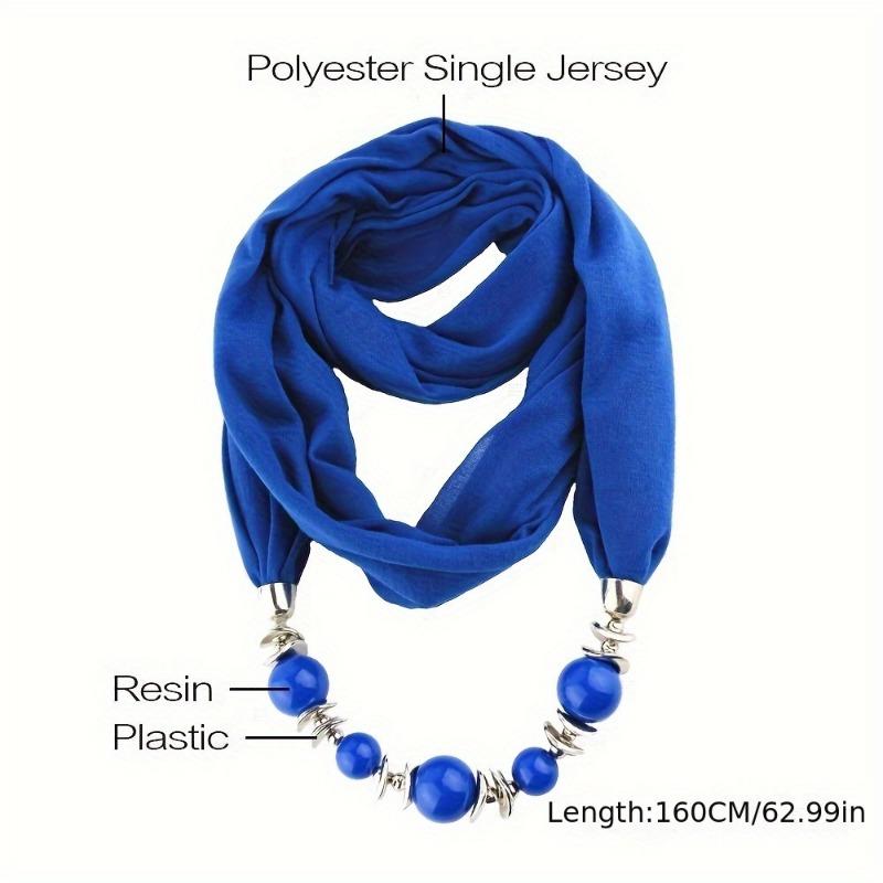 9 Colors Beads Pendant Scarf Unique Resin Beaded Necklace Scarf Boho Style Thin Breathable Scarf For Women