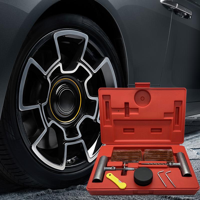 Tire Repair Kit Tire Kit Repair For Car 37Piece Portable Gear Puller Removal Accessories For Auto Truck Bike Mower Lawn Bicycles