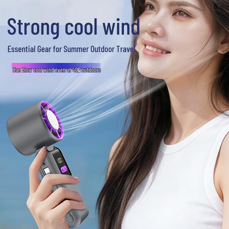 2026 Portable 199-Speed Handheld Fan with Ice Pack - Neck-Hanging and Desktop Charging