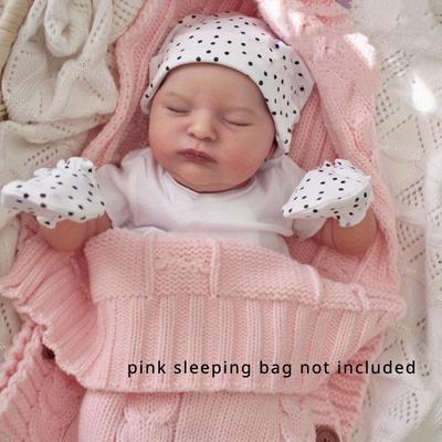 BZDOLL 19inch 48cm Like Real Soft Vinyl Asleep Reborn Baby Newborn Doll Girl Toy with 3d-paint Skin and Cloth Body Lovely Kids Birthday Gift