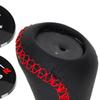 Universal Gear Knob, Black Leather & Chrome with Red Stitching & 5/6-Speed Emblems, Set