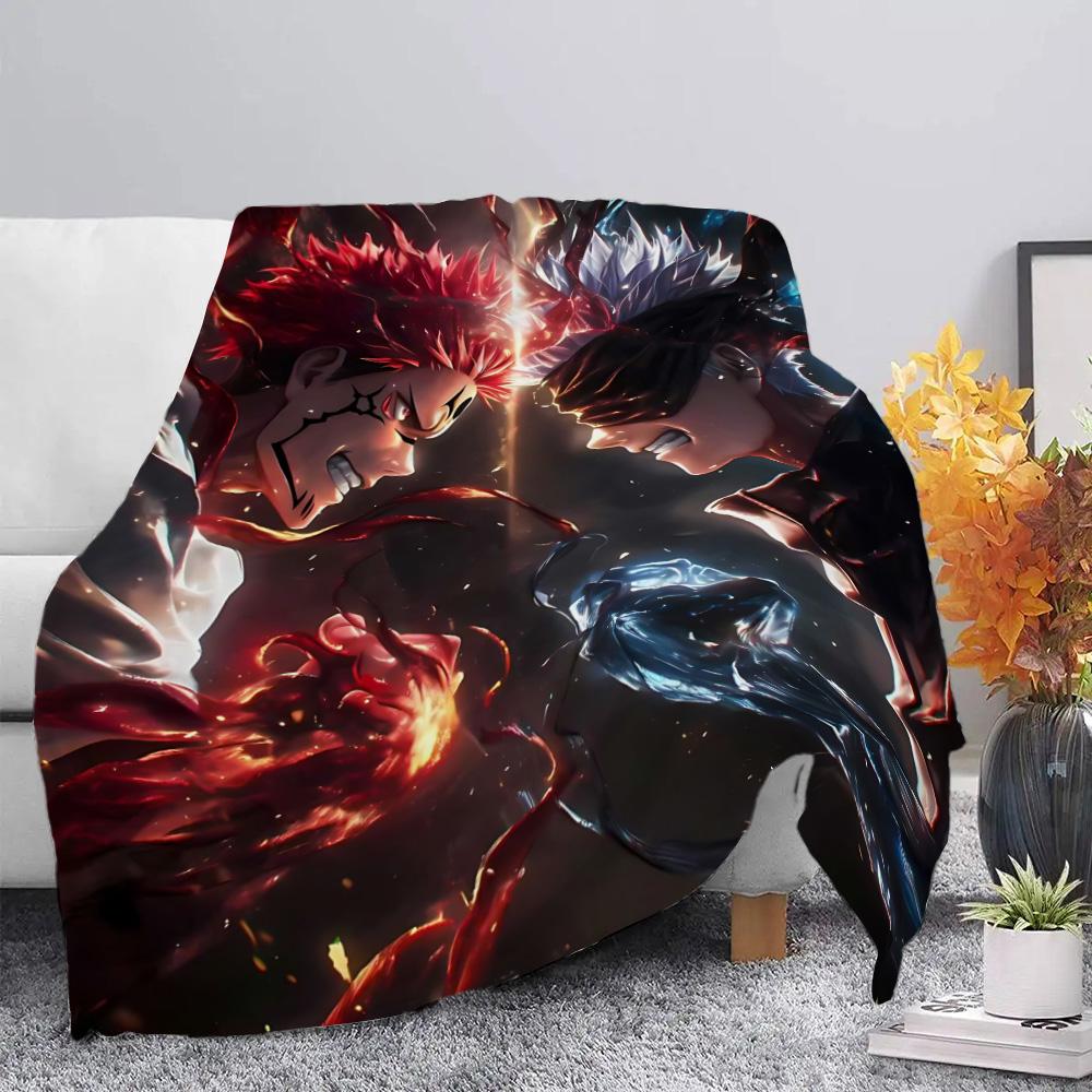 Anime Jujutsu Kaisen  Printed Picnic Blankets Warm Blanket Gojo Satoru Soft and Comfortable Blanket Home Travel Birthday Gift