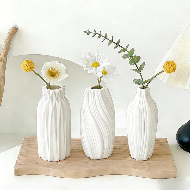 White Ceramic Vase Decorative Vase Decoration Home Ins Vase Fot Flowers Desk Accessories Home Decor Office Accessories
