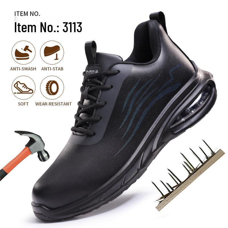 Men's Spring Steel Toe Safety Shoes – Anti-Smash, Anti-Puncture, Euro Standard, Fashionable Workwear.