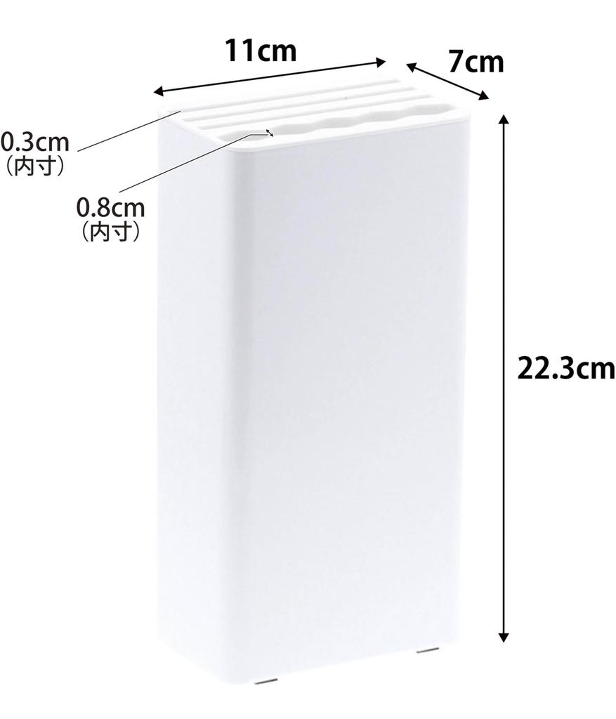 Yamazaki Kitchen Knife Scissors W11 x D7 x Tower Knife 3512 & Stand, White, Approx. H22.3cm, Holder,