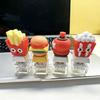 Luminous Mechanical Keyboard Keychain with Decompression Burger Button Pendant