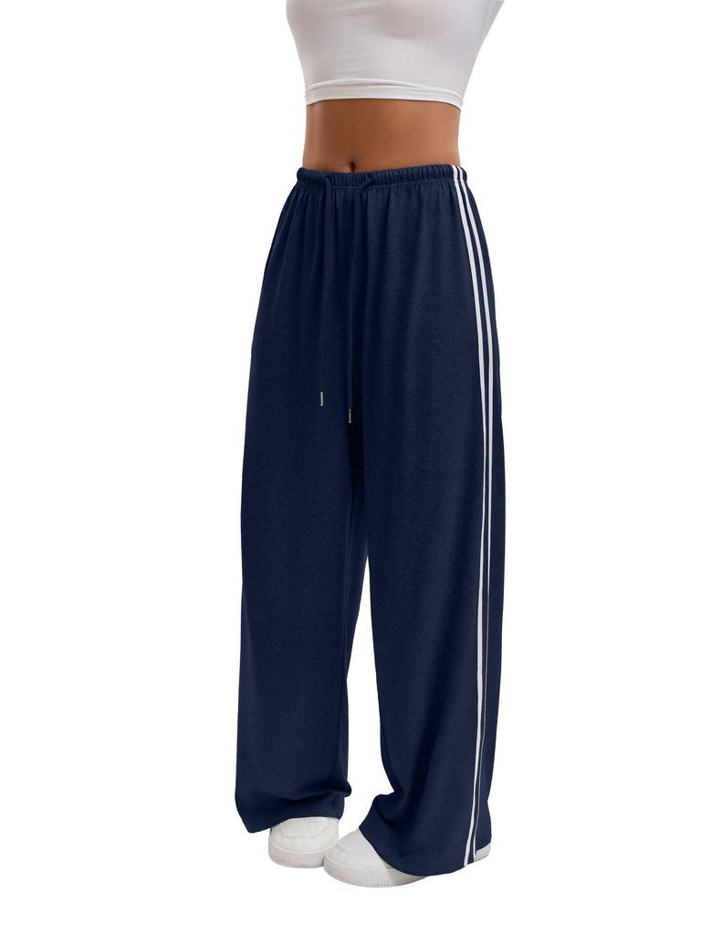 Pantaloni da Yoga Larghi da Donna Stile Europeo-Americano con Coulisse e Fascia Laterale