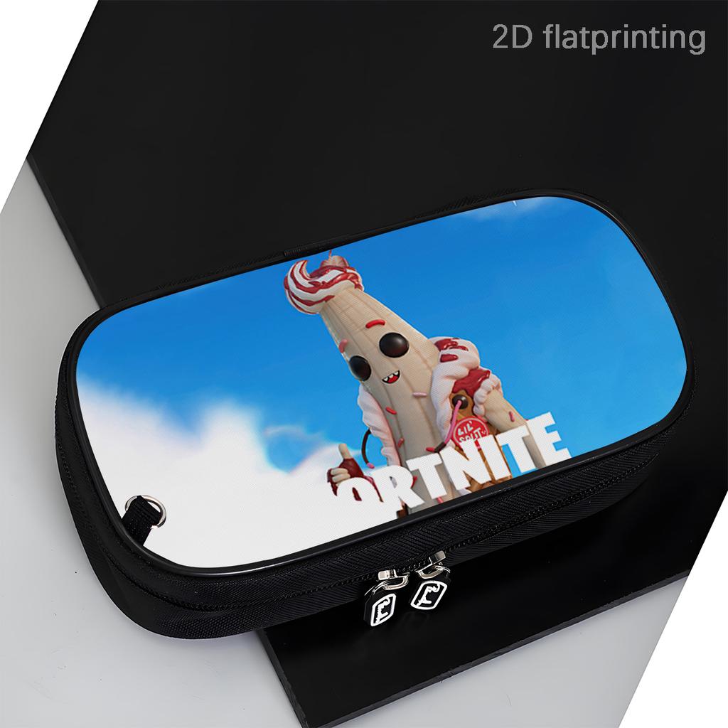 Fortnite Cartoon Multi-Function Pencil Case - Zipper Design, Large Capacity Storage, Multi-Compartment Organizer, Learning Gifts