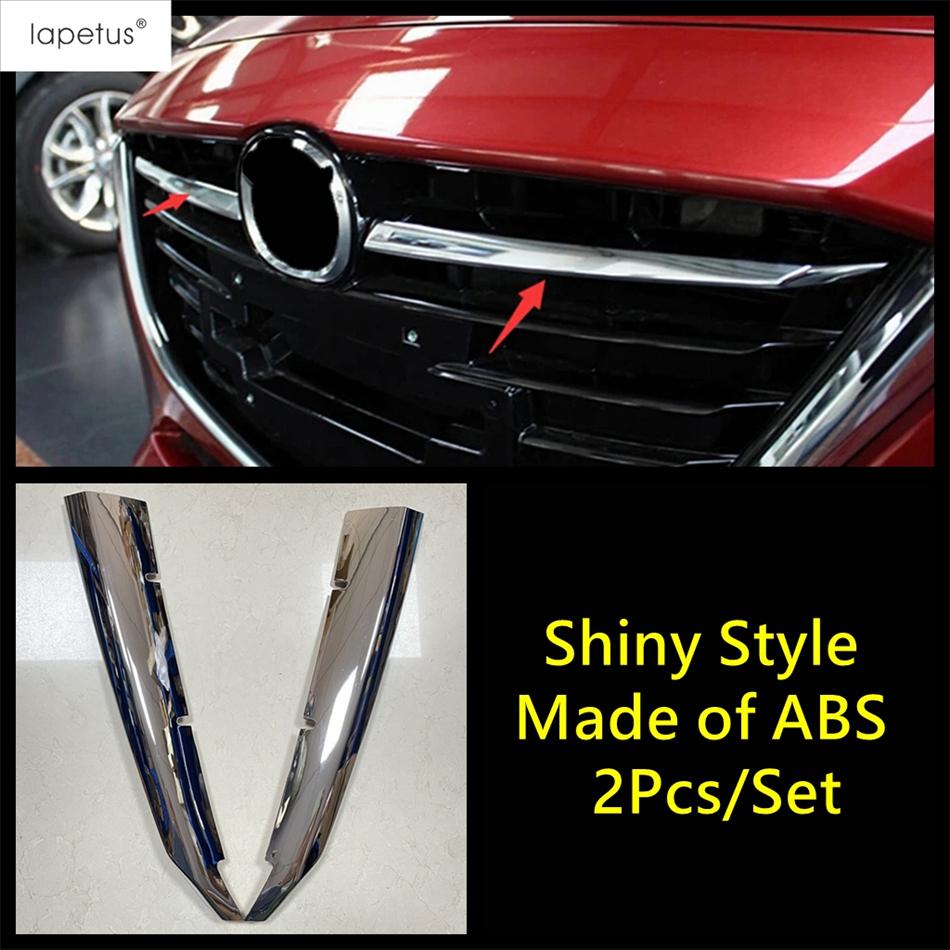 

Car Front Middle Grille Grill Strip Decoration Molding Cover Trim ABS Chrome Accessories Exterior Kit For Mazda 3 2014 2015 2016 Shiny Style
