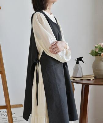 Wasserdichte, atmungsaktive Baumwollschürze für Zuhause, japanische und koreanische Hausarbeit, schmutzabweisend, für Küche, Café, Nagelstudio, Schürze