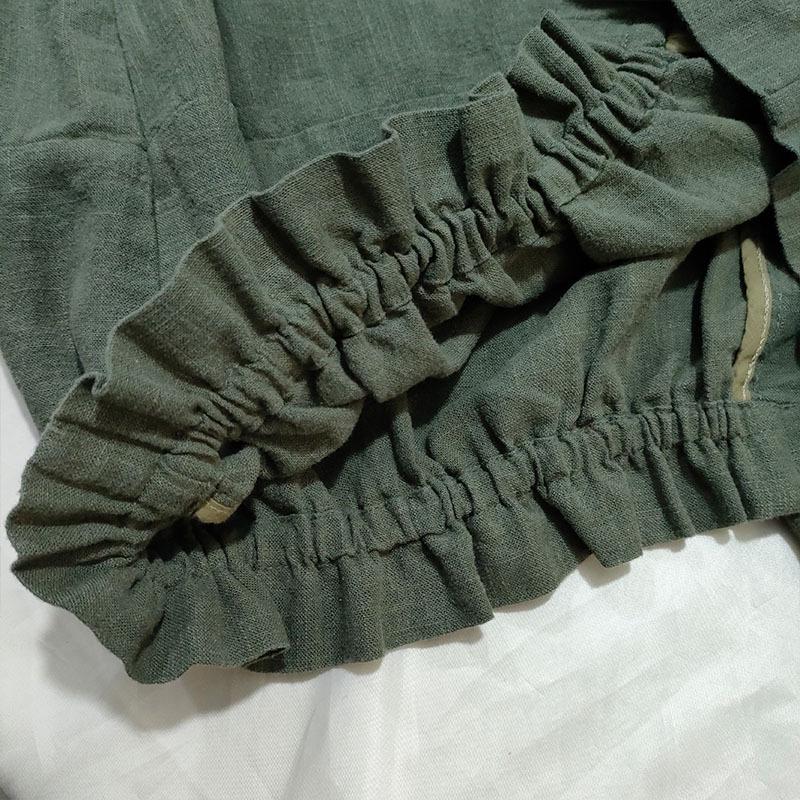 

Spring-Summer Women s Retro Linen Skirt Pants: Elastic Waist, Street Style, Wide-Leg, Trendy Casual Wear One Size