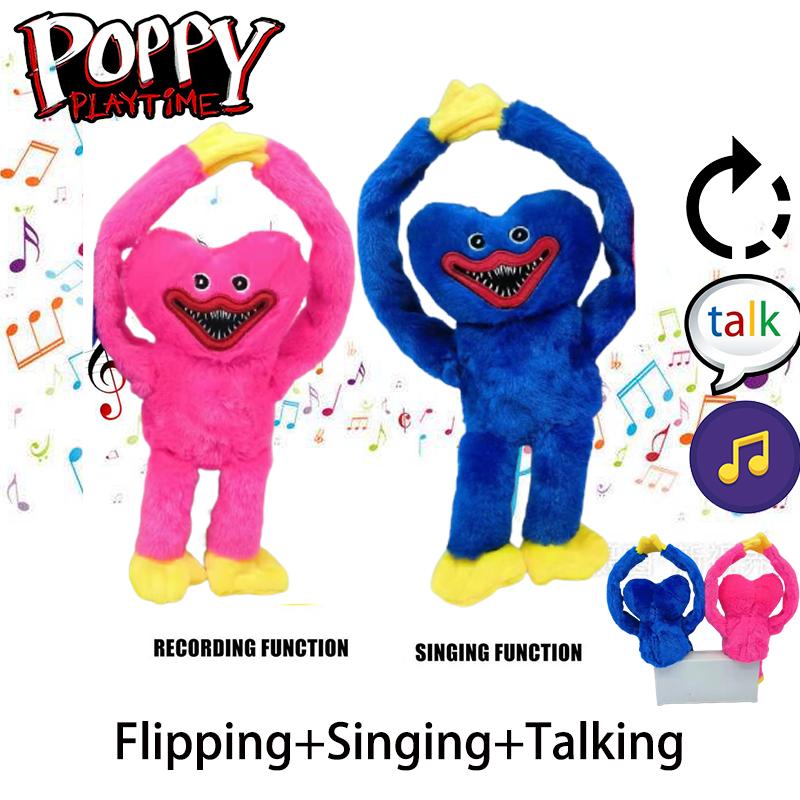 Flipping Huggy Wuggy Plush Toy Poppy Playtime Singing Talking Walking Kids Doll