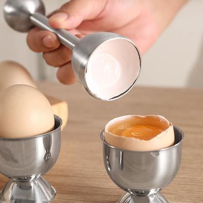 Set of 5 Stainless Steel Boiled Egg Tool Set Easy To Use Complete Egg Cup Set Spring Cutter Multifunctional Egg Topper Cutter