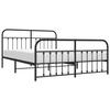 VidaXL Metal Bed Frame with Headboard-Footboard Black 183x213 Cm 352601