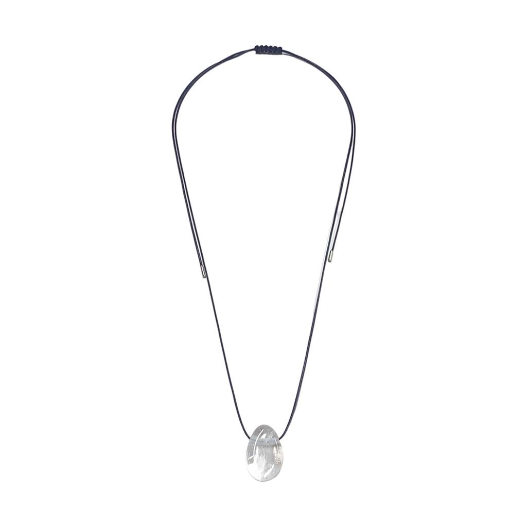 Lightweight Handmade Necklace with Irregular Stone Pendant Adjustable Rope Design Comfort Wear Neckchain