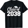 Class of 2038 Grow with Me Funny Kindergarten To Graduation T-Shirt