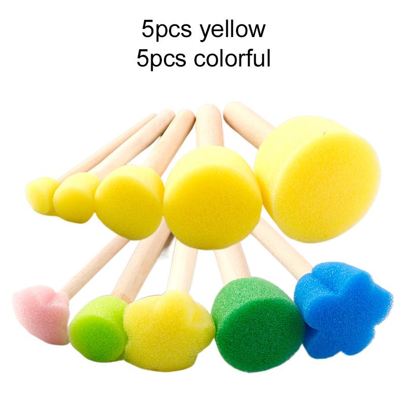 Children Drawing Sponge Brush Toys Art Craft Halloween Drawing Graffiti Tools Teaching Incentive Supplies Roller Seal Stamp TMZ