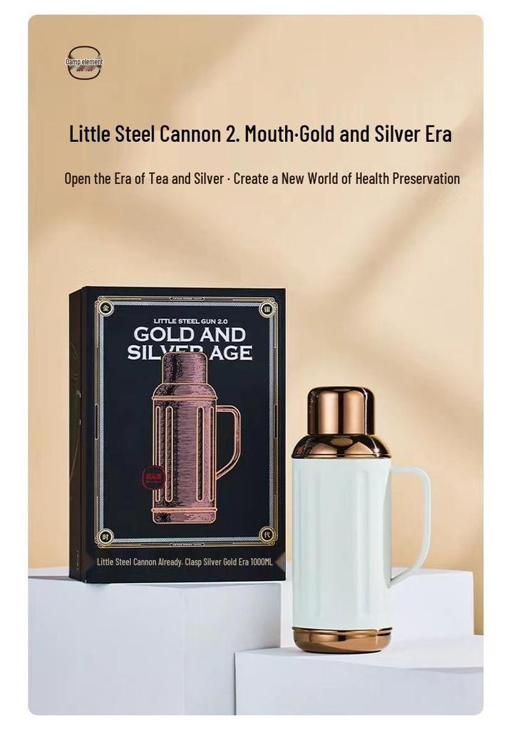Golden Era Portable Large Capacity Thermos Flask with Stainless Steel Inner Liner
