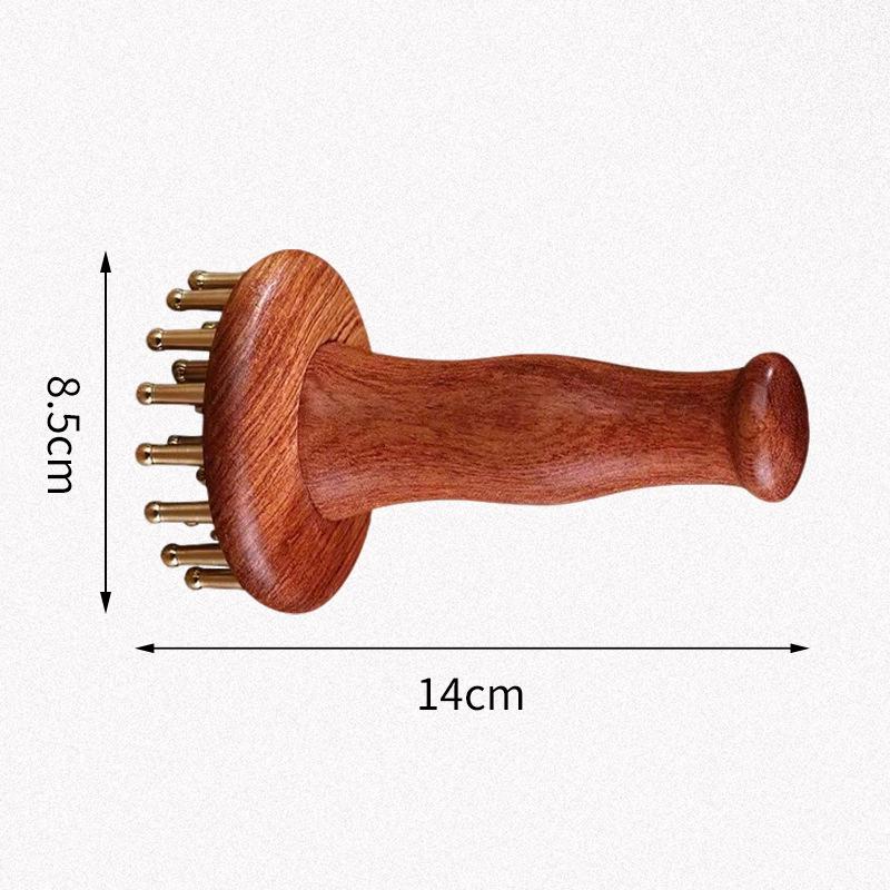 Messing Kupfer Gua Sha Massage Werkzeug Holzgriff Muskelentspannung Schmerz Tiefengewebe Kopf Nacken Bein Körper Meridian Massagebürste