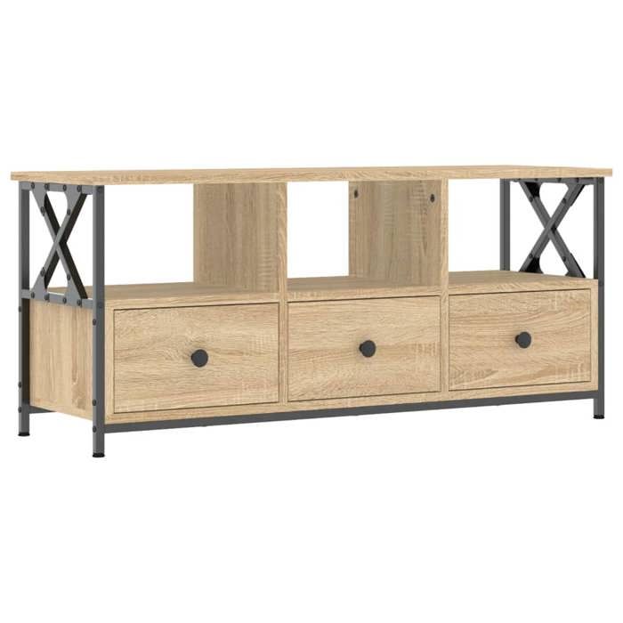VidaXL TV Cabinet Sonoma Oak 102x33x45 Cm Engineered Wood and Iron 831789