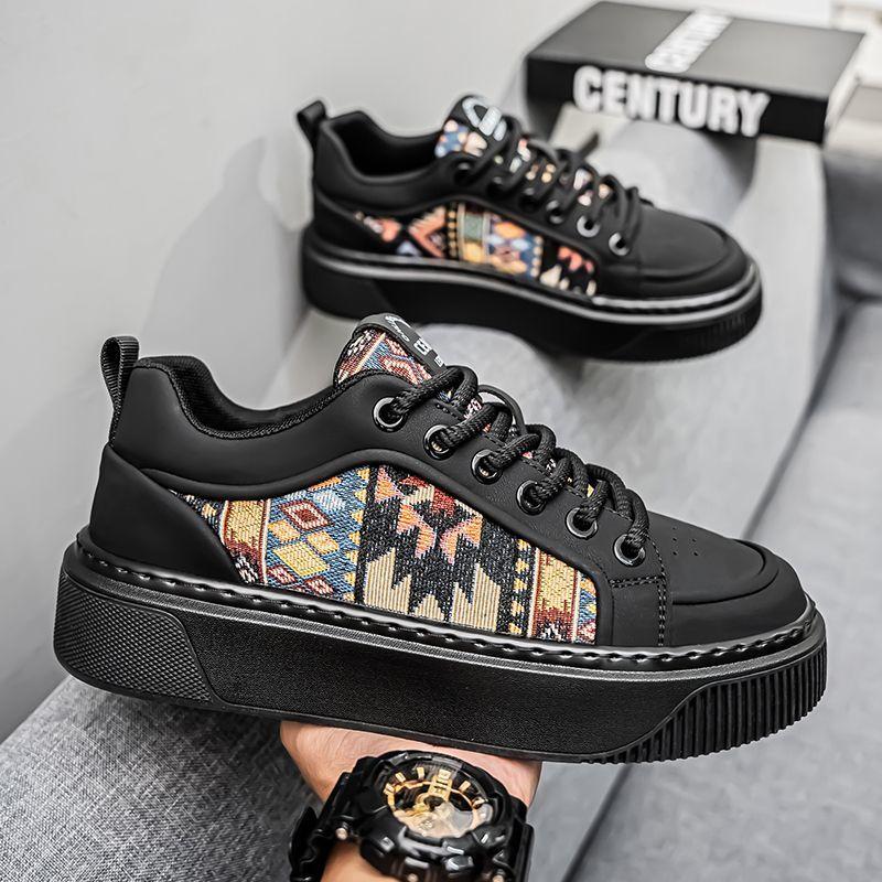 

Высококачественная мужская обувь, весна, новые удобные повседневные туфли с низким верхом, мягкая подошва, модная корейская версия, со шнуровкой, вышитые туфли для папы в стиле знаменитостей из Интернета 39